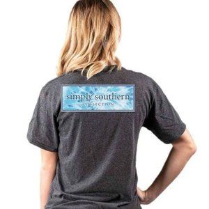 Simply Southern NWT Medium Heather Gray Tie Dye Tee